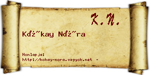 Kókay Nóra névjegykártya